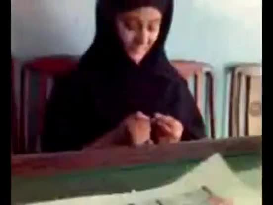 Pakistani girl with molvi in madrasa from sialkot